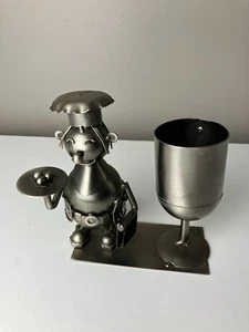 Waiter Server Butler Metal Wine Caddy Bottle Holder - Picture 1 of 7
