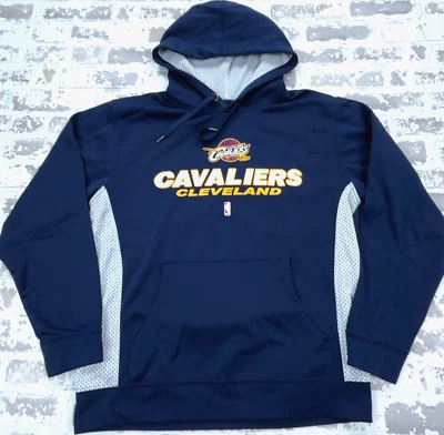 Cleveland Cavaliers Hoodie Men Medium Blue White Sweatshirt Sweater Performance - Image 1 of 4