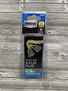 REESE TOWPOWER 7412511 4-Way Flat 5' Connector Loop Extension Trailer Wiring Kit - Picture 1 of 3