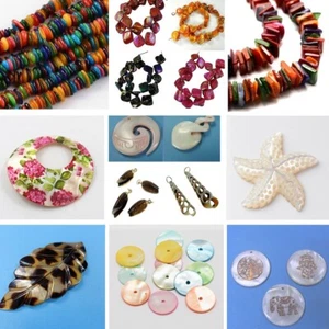 PERLMUTT SCHELL   PERLEN  CHIPS  NUGGET  ANHÄNGER  SCHMUCK  STEINE  ZUGEHÖR /421 - Bild 1 von 37