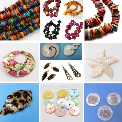 PERLMUTT SCHELL   PERLEN  CHIPS  NUGGET  ANHÄNGER  SCHMUCK  STEINE  ZUGEHÖR /421 - Bild 1 von 2