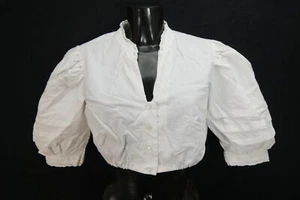 Gr.44 Dirndlbluse weiß Bluse für Dirndl Alphorn Baumwolle mit Spitze B11596 - Bild 1 von 4