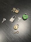 Mini Small Vintage Luggage Diary Pad Locks Keys Lot Of 4