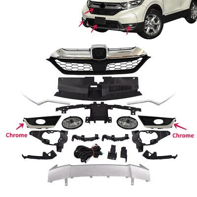 Fits Honda CRV 17-19 Front Grille/Trim/Fog Lamp Chrome/Bumper Skid/Panel/Bracket - Image 1 of 4