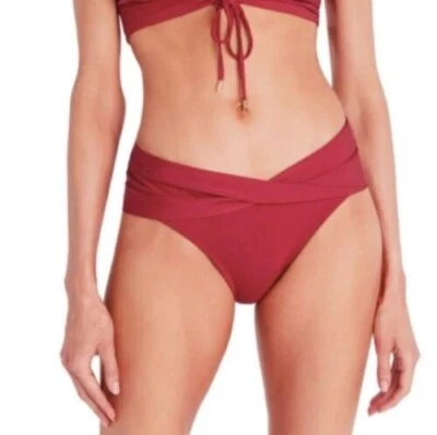 Biquíni Robin Piccone Ava S Twist rosa sólido completo novo com etiquetas 111401 - Imagem 1 de 2