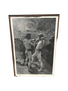 Frederic Remington Print Original Ltd #Edit Wood Block Engraving 11" x15" - Picture 1 of 15