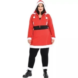 Hoodie Christmas XL Santa Claus 4 PC Set Costume Skirt Tights Faux Fur Holiday - Picture 1 of 6