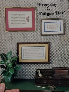 Cross Stitch Pattern Everyday is Father's Day VTG 1982 Frames and Sew Forth - Picture 1 of 9