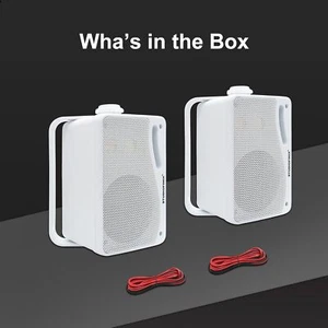 2x 3.5" Outdoor Speakers 200W Wired Waterproof Wall Mount Speakers - Picture 1 of 28