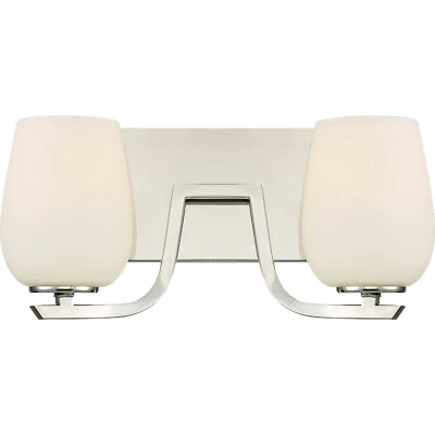 Quoizel Holland 14" Bath Vanity 2 Light Fixture Polished Nickel HLD8602PK - Image 1 of 4