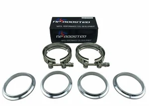 2 Pack V-Band Flange 3 Inch Clamp Kit Male Female Turbo Outlet Exhaust 3" VBand - Picture 1 of 2