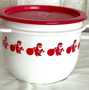 New Vintage Tupperware One Touch 26 oz Christmas Santa Storage Container 2313A - Picture 1 of 5