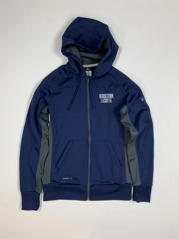Nike Georgetown Hoyas Lacrosse Swoosh Hoody Sz M 2000s Y2K NCAA Cover