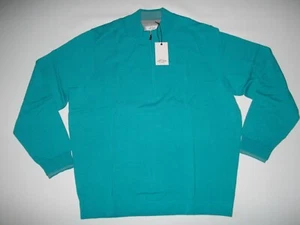 ADIDAS Golf ADIPURE Energy Blue WOOL Blend Half Zip SWEATER Mens LARGE $130 NEW - Picture 1 of 5
