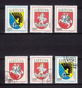 17493/ Litauen 1992 - Mi 505/7 - Stadtwappen - **/o - Picture 1 of 1