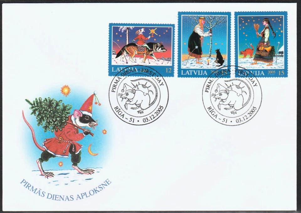 LATVIA First Day Cover 2005, CHRISTMAS set - Image 1 of 1