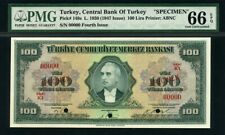 Turkey 1930(1947), 100Lira, P149s, Specimen, PMG 66 EPQ GEM UNC
