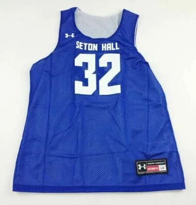 Under Armour Seton Hall 双面篮球球衣女式大号蓝色 UKJ190W — 第 1/2 张图片