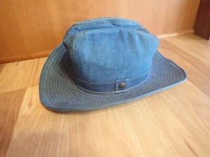 Cappello western cowboy vintage Levi Strauss & Co denim taglia 7-1/4 - Foto 1 di 8