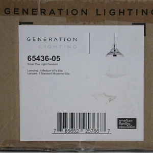 Generation Lighting Academy Mini 1-Light Pendant in Polished Chrome 65436-05 - Picture 1 of 3