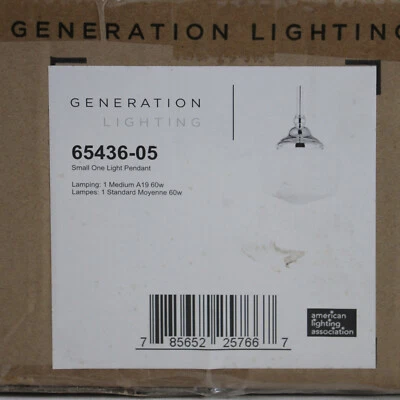 Generation Lighting Academy Mini 1-Light Pendant in Polished Chrome 65436-05 - Image 1 of 3