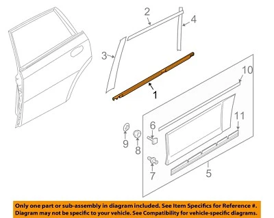 SUZUKI OEM 06-13 Grand Vitara porta traseira exterior acabamento cinto W'strip 8384165J00 - Imagem 1 de 2