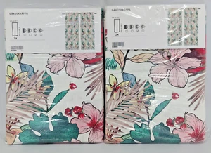 Ikea GARDSKRAPPA  Curtains 57" x 98" 2 Pair, Tropical Foral 705.252.45 - NEW - Picture 1 of 6