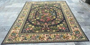 Vintage Handwoven French Aubusson Rug Needle Point Bedroom Wool Rug 342x255 cm - Picture 1 of 10
