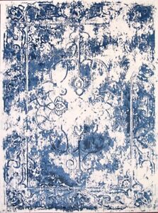 Abstract Blue/ Ivory Modern Turkish Area Rugs