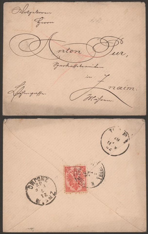 Bosnia 1882 - Cover Znojmo C120 - Image 1 of 1