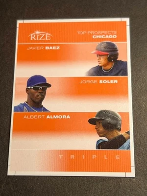 Leaf Rize Mini NARANJA PRUEBA SIN # & AUTO Javy Baez Jorge Soler Albert Almora Foto 1 de 2