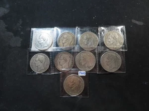 P205 Venezuela Early 1900s Silver 5 Bolivares Crowns Group Lot 9 pcs - Picture 1 of 1