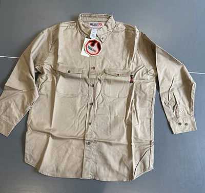 Camisa de trabajo resistente al fuego Walls color tostado talla X-grande regular 100 % algodón Foto 1 de 4