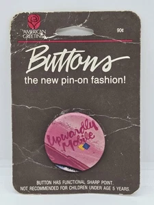 Vintage 80er American Greetings Pin Back Button, Made in USA, NOS Upwardly Mobile - Bild 1 von 4