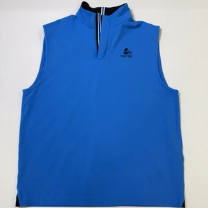 Footjoy FJ Jersey 1/4 Zip Golf Vest Performance Pullover Mens Blue Size Medium - Picture 1 of 18