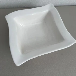 Square White Porcelain Decorative Bowl Dish Plate Modernist Minimalist Portugal - Picture 1 of 8