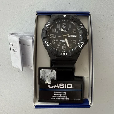 Reloj Casio Hombre MRW-210H Estilo Buzo Pantalla Analógica Cuarzo Negro 50mm Foto 1 de 4