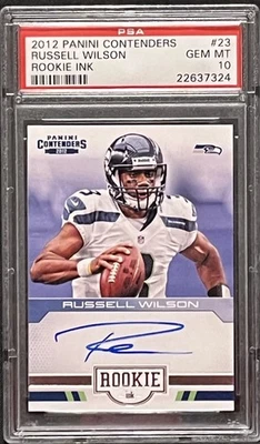 Tinta Panini Contenders Rookie 2012 #23 Russell Wilson PSA 10 AUTO Foto 1 de 2
