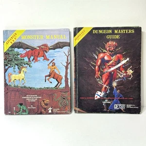 Vintage Advanced D&D MONSTER MANUAL + DUNGEON MASTERS GUIDE Hardcover Books 70s - Picture 1 of 17