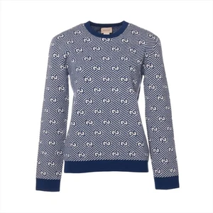 Gucci GG pattern Wool Sweater 12 Kids Blue x white 63805 - Picture 1 of 8