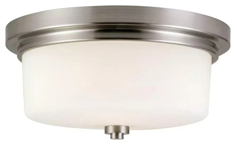 DH-556654 Aubrey 2 Light 13"W Flush Mount Drum Ceiling - Nickel - Image 1 of 1