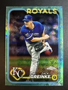 2024 Topps Chrome Logofractor Baseball Zack Greinke Aqua /199 #202 Royals  - Picture 1 of 2