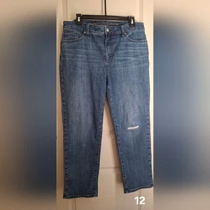So Slimming Chico's Girlfriend Slim Leg Crop Classic Blue Damen Jeans Gr. 2 - Bild 1 von 9