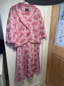 Per Una Signature Floral Pink Suit Set Dress And Jacket Size 18 - Picture 1 of 13
