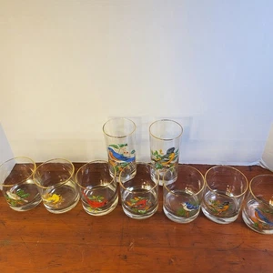 West Virginia Glass Co. 9-teiliges Set Singvogel Cocktailglas Vintage Cardinal  - Bild 1 von 19