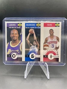 1996-97 UD Collectors Choice Mini Allen Iverson RC/Shaq/Smith #M152 ~ HOF Sixers - Picture 1 of 2