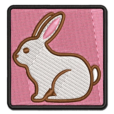 Resting Rabbit Bunny Easter Multi-Color Embroidered Iron-On Patch Applique - Image 1 of 4