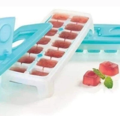 Tupperware Ice Cube Tray 5882A with Lid 2706C Silicone Bottom Pop Out Ice Cubes - Image 1 of 4