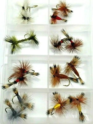 Fly Fischen Irish Wulff Trocken Fliegen 16 Set mit Gratis Box Größen 8-12 #312 - Bild 1 von 3