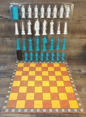 Book of Mormon Nephites vs Lamanites 3D Vinyl Chess Pieces & Checkers Set *READ - Image 1 of 4